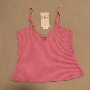 Zara NWT Knot Ribbed Tank top